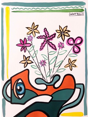 Peinture intitulée "Les fleurs" par Laurent Folco, Œuvre d'art originale, Acrylique