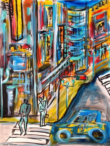 Painting titled "New York" by Laurent Folco, Original Artwork, Acrylic