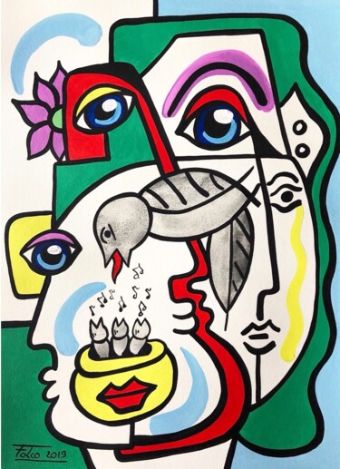 Peinture intitulée "Nourrir la vie avec…" par Laurent Folco, Œuvre d'art originale, Acrylique