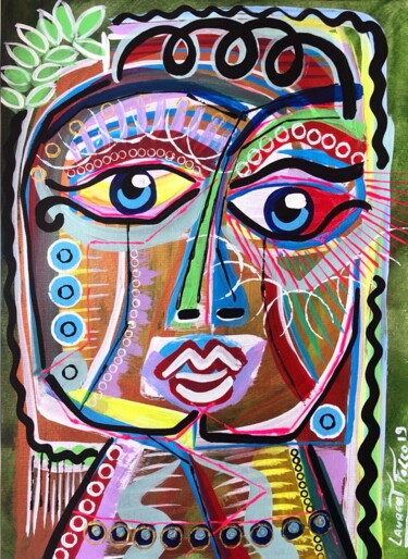 Painting titled "Madame.B" by Laurent Folco, Original Artwork, Acrylic