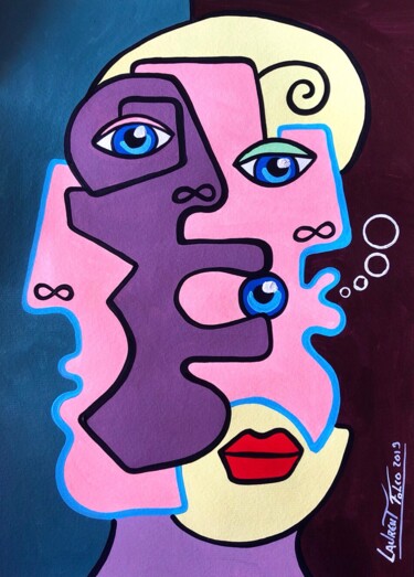 Painting titled "Insomnia." by Laurent Folco, Original Artwork, Acrylic