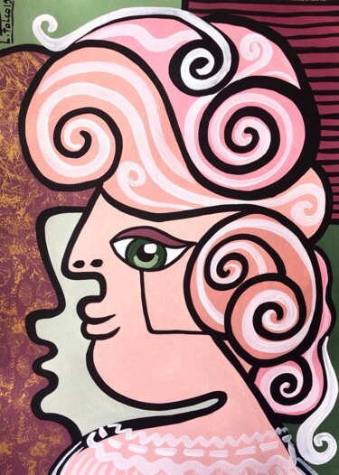 Painting titled "Marie Antoinette" by Laurent Folco, Original Artwork, Acrylic