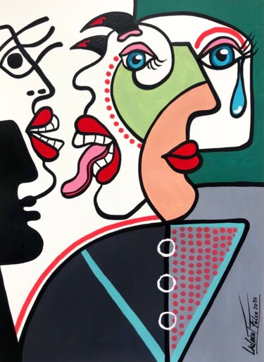 Painting titled "Harcèlement" by Laurent Folco, Original Artwork, Acrylic