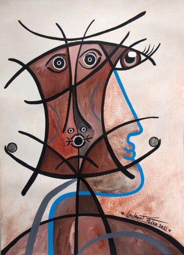 Painting titled "Le masque Cipó mata…" by Laurent Folco, Original Artwork, Acrylic