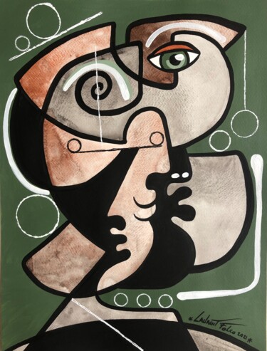 Peinture intitulée "Malachite 3" par Laurent Folco, Œuvre d'art originale, Acrylique
