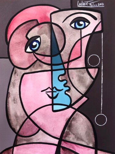 Peinture intitulée "Miroir brisé." par Laurent Folco, Œuvre d'art originale, Acrylique