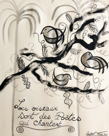 "Vue sur jardin." başlıklı Tablo Laurent Folco tarafından, Orijinal sanat, Akrilik