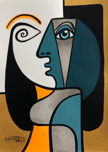 Malerei mit dem Titel "Dipôle 2" von Laurent Folco, Original-Kunstwerk, Acryl