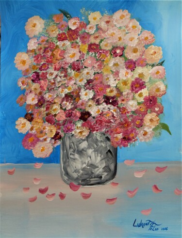 Schilderij getiteld "bouquet" door Laurent Folco, Origineel Kunstwerk, Acryl