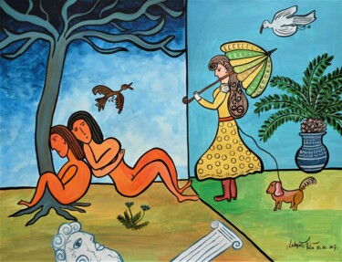 Malerei mit dem Titel "Le mal de vivre" von Laurent Folco, Original-Kunstwerk, Acryl
