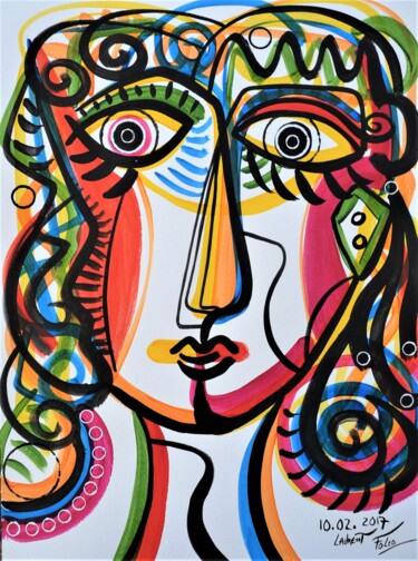"portrait cubiste" başlıklı Tablo Laurent Folco tarafından, Orijinal sanat, Akrilik