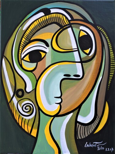 Painting titled "Anita" by Laurent Folco, Original Artwork, Acrylic