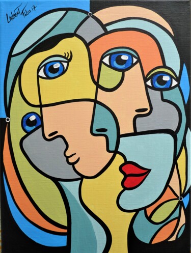 Painting titled "Décatête 2" by Laurent Folco, Original Artwork, Acrylic