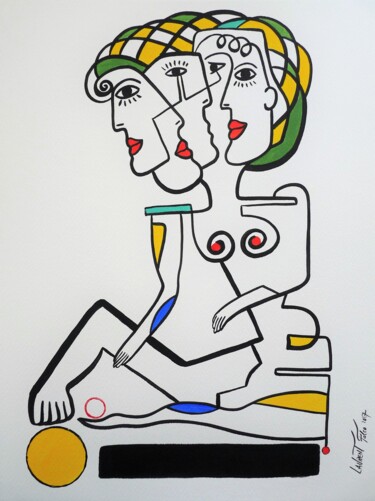 Painting titled "Equilibre" by Laurent Folco, Original Artwork, Acrylic