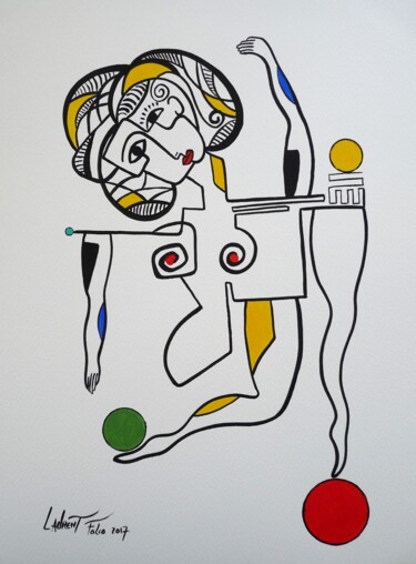 Painting titled "La danseuse." by Laurent Folco, Original Artwork, Acrylic