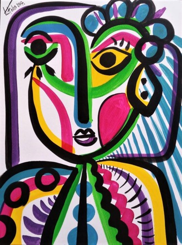 Painting titled "Carnaval Numéro 1" by Laurent Folco, Original Artwork, Acrylic