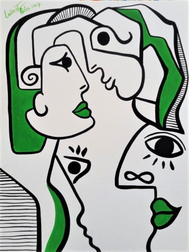 Peinture intitulée "Green." par Laurent Folco, Œuvre d'art originale, Acrylique