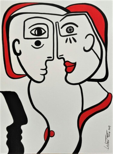 Peinture intitulée "Face à Face." par Laurent Folco, Œuvre d'art originale, Acrylique