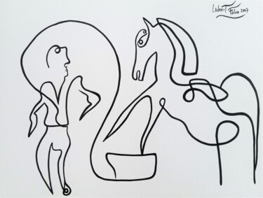 Painting titled "Horse : Circus 2" by Laurent Folco, Original Artwork, Acrylic