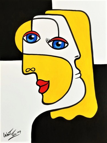 portrait feminin Peinture intitulée "portrait feminin" par Laurent Folco, Œuvre d'art originale, Acrylique