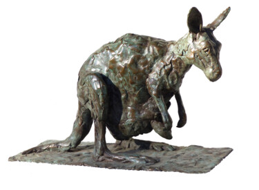 Sculpture intitulée "Kangourou et son pe…" par Laurent Frontère, Œuvre d'art originale, Bronze