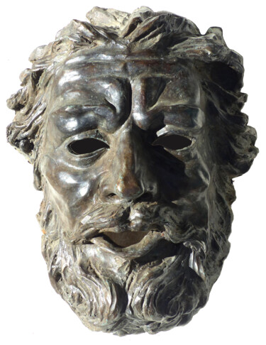 Sculpture intitulée "Mascaron - figure m…" par Laurent Frontère, Œuvre d'art originale, Bronze