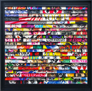 Collages intitulée "BIMBARY" par Laurent Gros, Œuvre d'art originale, Collages Monté sur Aluminium