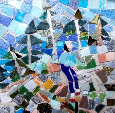 Sculpture titled "Contempler" by Laurent Hunzinger, Original Artwork, Mosaic