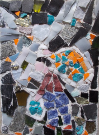 Sculpture titled "Porteur de gemmes" by Laurent Hunzinger, Original Artwork, Mosaic