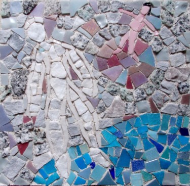 Skulptur mit dem Titel "Chacun sa planète" von Laurent Hunzinger, Original-Kunstwerk, Mosaik