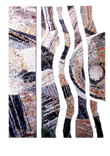 "Du droit vers courb…" başlıklı Heykel Laurent Hunzinger tarafından, Orijinal sanat, Mozaik