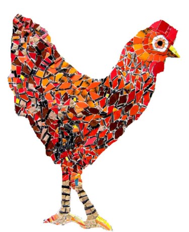 Artisanat intitulée "Poule rouge" par Laurent Hunzinger, Œuvre d'art originale