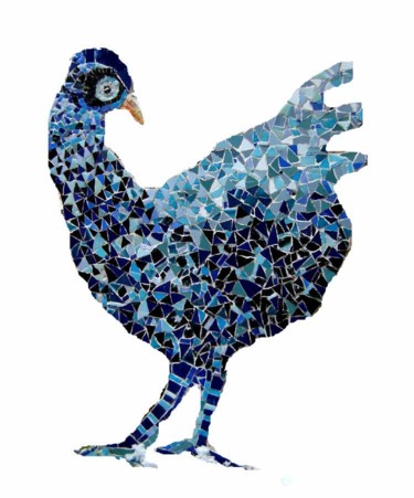 Installation intitulée "poule-bleue.jpg" par Laurent Hunzinger, Œuvre d'art originale, Installation d'art