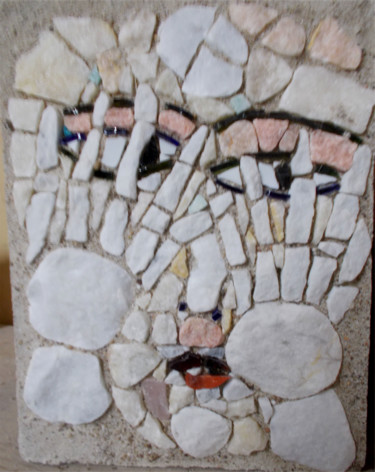 Escultura titulada "Demi-vision" por Laurent Hunzinger, Obra de arte original, Mosaico Montado en Piedra