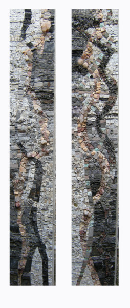 Sculpture titled "Dégrade-triple.jpg" by Laurent Hunzinger, Original Artwork, Mosaic