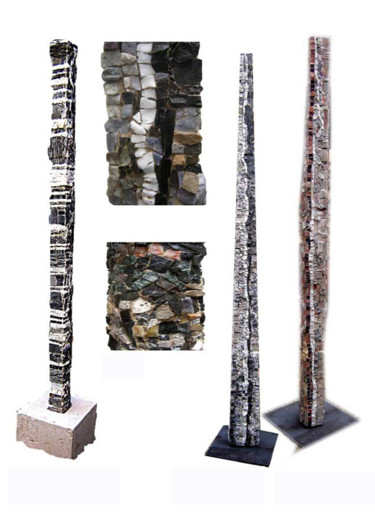 Sculpture titled "Totem.jpg" by Laurent Hunzinger, Original Artwork, Mosaic