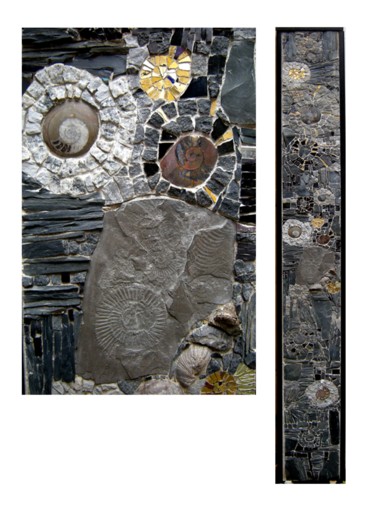 Sculpture titled "Ammonite" by Laurent Hunzinger, Original Artwork, Mosaic
