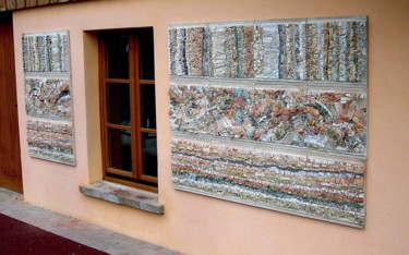 Sculpture titled "triptyque-madagasca…" by Laurent Hunzinger, Original Artwork, Mosaic
