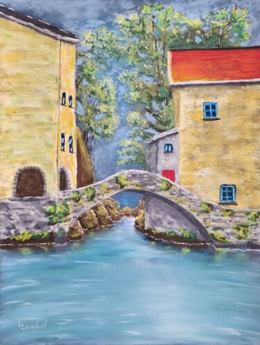 图画 标题为“Nesso, Italy” 由Laurent Lambert, 原创艺术品, 粉彩