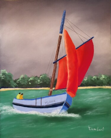 "Coquillier en mer d…" başlıklı Resim Laurent Lambert tarafından, Orijinal sanat, Pastel
