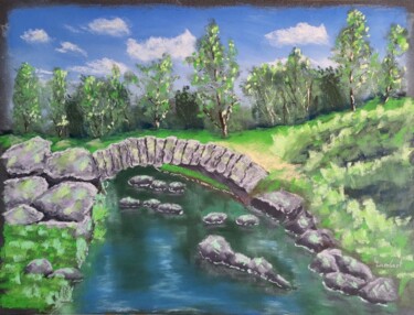 Рисунок под названием "Pont de Senoueix (G…" - Laurent Lambert, Подлинное произведение искусства, Пастель