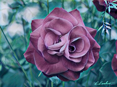 Digitale Kunst mit dem Titel "Série Fleurs 7" von Laurent Lambert, Original-Kunstwerk, Fotomontage