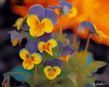 Arts numériques intitulée "Série Fleurs 14" par Laurent Lambert, Œuvre d'art originale, Peinture numérique