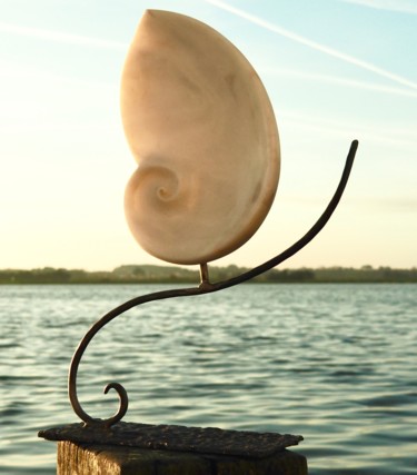 Sculpture intitulée "TRANS" par Laurent Letard Sculpteur Empreinte De Vi, Œuvre d'art originale, Pierre