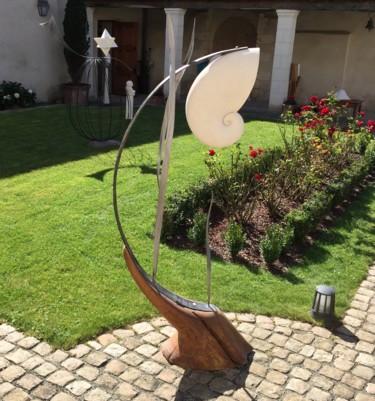 Sculpture titled "Empreinte de Vie" by Laurent Letard Sculpteur Empreinte De Vi, Original Artwork, Metals