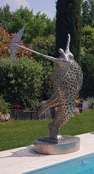 Sculpture titled "Libre Vent" by Laurent Maëro, Original Artwork, Stainless Steel