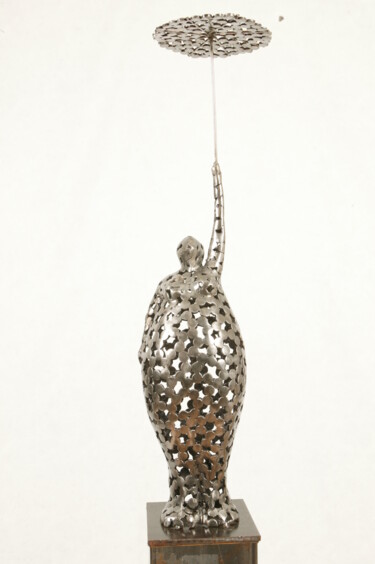 Sculpture titled "Aller plus haut" by Laurent Maëro, Original Artwork, Stainless Steel