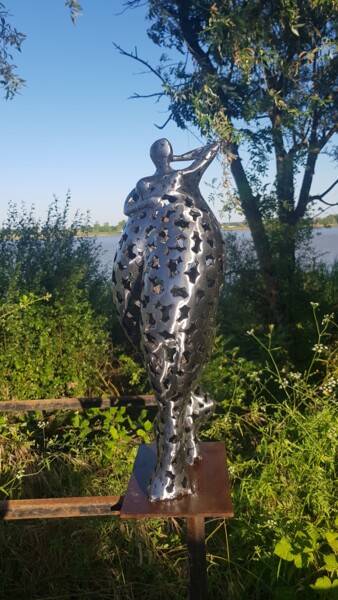 Sculpture titled "Bain Turc ( debout)" by Laurent Maëro, Original Artwork, Stainless Steel