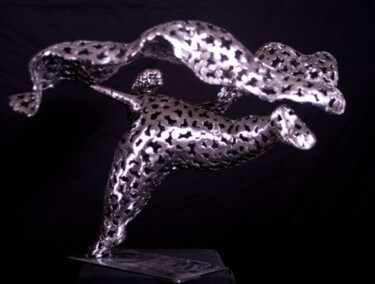 Sculpture titled "Papillon" by Laurent Maëro, Original Artwork, Stainless Steel