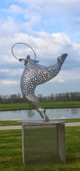 Scultura intitolato "Saturne" da Laurent Maëro, Opera d'arte originale, Acciaio inossidabile